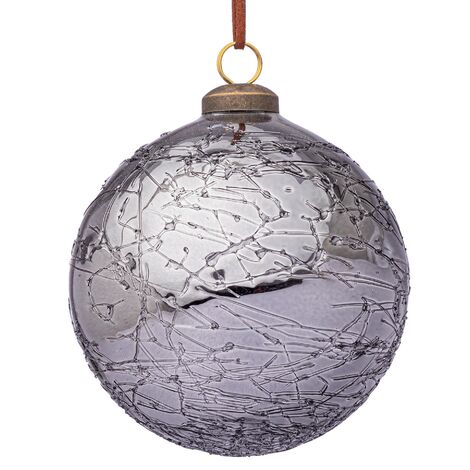 Sfera Vetro Glaciate Grigio D100mm