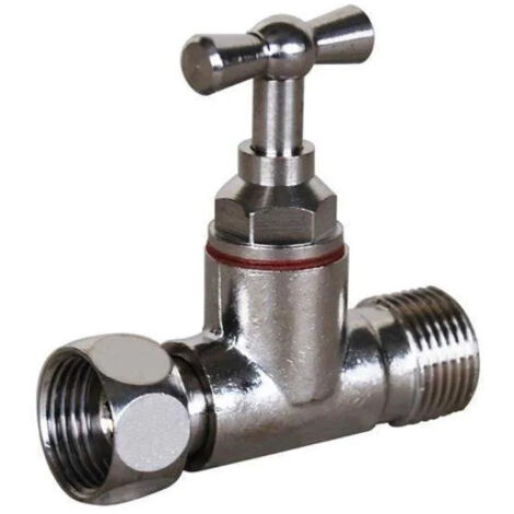 Sferaco – Robinet à potence droit laiton nickelé 12x17 – Écrou tournant pour installation facile – Étanchéité optimale avec joint en fibres