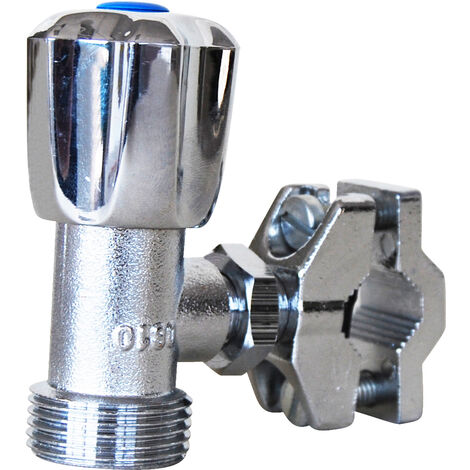 Sferaco – Robinet de machine à laver laiton chromé autoperceur Ø10 à 14 – Sortie M – Installation facile sur tube cuivre 10 à 16 mm – Pression 10 bars
