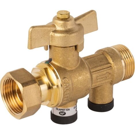 Sferaco – Vanne chauffage central mâle 20x27 avec clapet antipollution en laiton – Raccord fileté 3/4' – Pression 10 bars – Température max 90°C