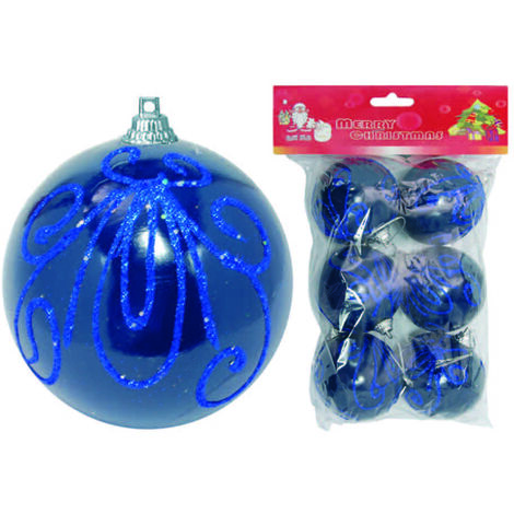 Sfere in plastica satinata colore blu - Diametro: Ø mm 80