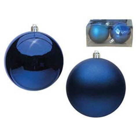 Sfere Lisce In Plastica 1 Lucida + 1 Satinata Colore Blu - mm.80 box pz.2