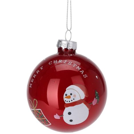 Sfere per albero di Natale in vetro colore rosso per decorazione natalizia