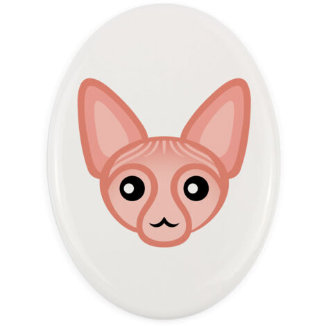 Sfinge - una lapide in ceramica con grafica e iscrizione di Art-Dog