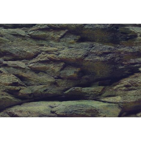 SFONDO PER ACQUARIO 150X60CM FOTO MURALE ROCCE/PIANTE POSTER BIFACCIALE