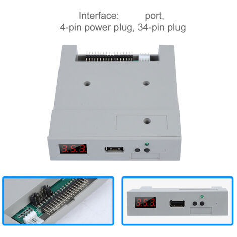 SFR1M44-U100 3,5"-USB-Diskettenlaufwerk-Emulator mit 1,44 MB SSD und Plug & Play