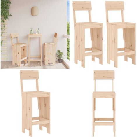 Sgabelli da Bar 2 pz 40x48,5x115,5 cm in Legno Massello di Pino - Sgabelli da esterno - Sgabelli in legno massello