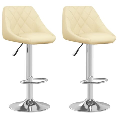Sgabelli da Bar 2 pz Crema in Similpelle vidaXL 108588