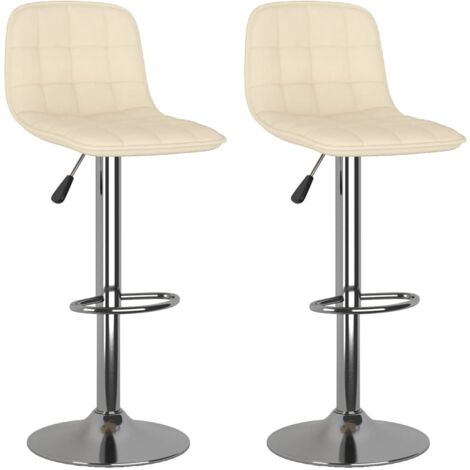 Sgabelli da Bar 2 pz Crema in Tessuto vidaXL 765990