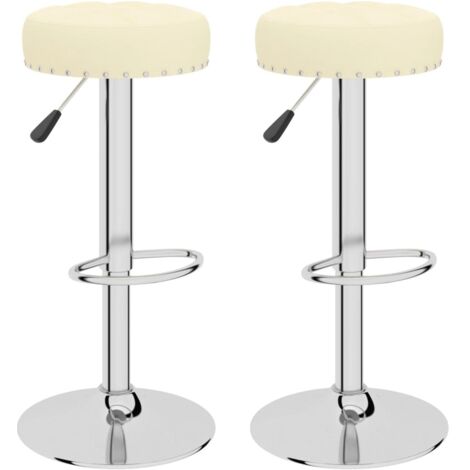 Sgabelli da Bar 2 pz Crema in Tessuto vidaXL 942809