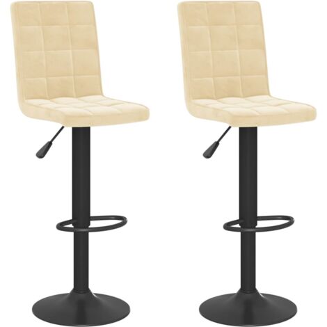 Sgabelli da Bar 2 pz Crema in Velluto vidaXL 712379