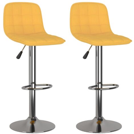 Sgabelli da Bar 2 pz Gialli in Tessuto vidaXL 840539