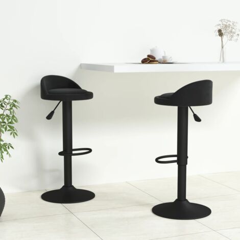 Sgabelli da Bar 2 pz in Velluto Nero vidaXL 822174