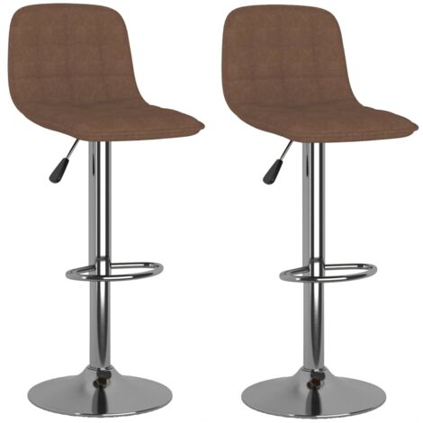 Sgabelli da Bar 2 pz Marroni in Tessuto vidaXL 103368