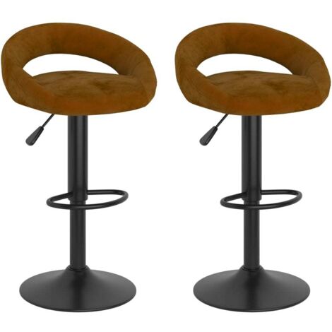 Sgabelli da Bar 2 pz Marroni in Velluto vidaXL 579615