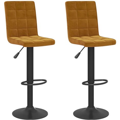 Sgabelli da Bar 2 pz Marroni in Velluto vidaXL 911490