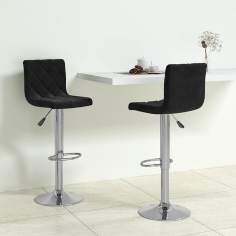 Sgabelli da Bar 2 pz Neri in Velluto vidaXL 148955