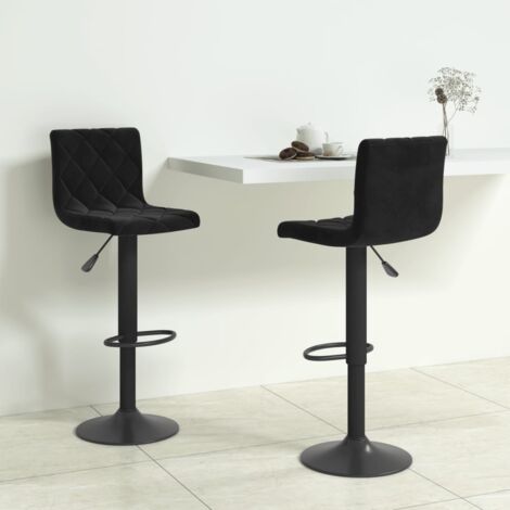 Sgabelli da Bar 2 pz Neri in Velluto vidaXL 687321