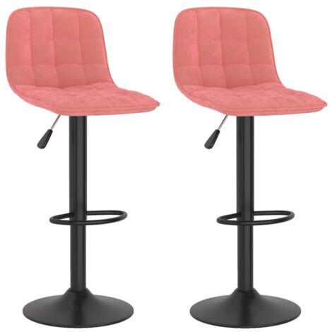 Sgabelli da Bar 2 pz Rosa in Velluto vidaXL 442144