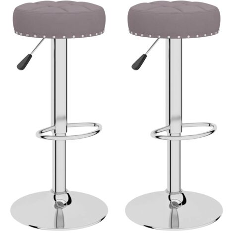 Sgabelli da Bar 2 pz Tortora in Tessuto vidaXL 304533