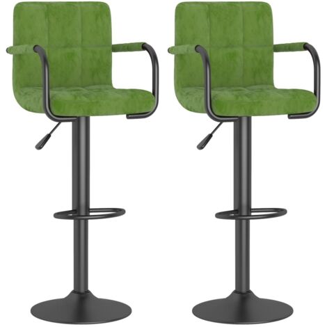 Sgabelli da Bar 2 pz Verde Chiaro in Velluto vidaXL