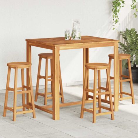 Sgabelli da Bar 4 pz in Legno Massello di Acacia vidaXL