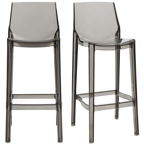 MILIBOO Sgabelli da bar design grigio fumé set di 2 YLAK