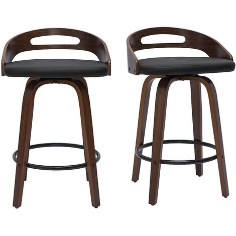 Sgabelli da bar design legno scuro e poliuretano bianco 65 cm (set di 2) MANO