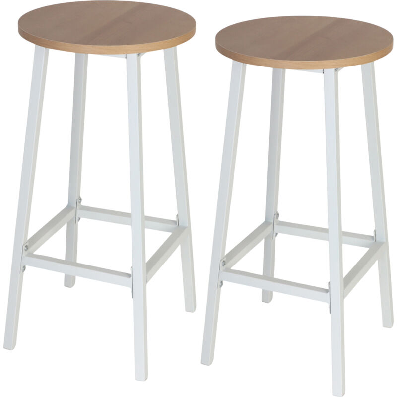 Relaxdays Sgabelli Bar, Set 2, Hxp 65x32 Cm, Poggiapiedi, Seduta Ef...