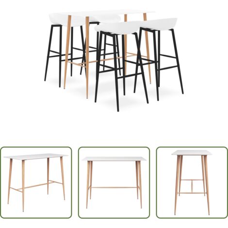 Sgabelli da bar -  Set da Bar 5 pz Bianco