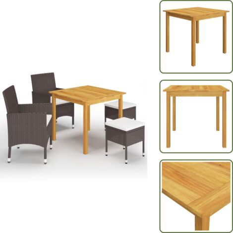 Sgabelli da pranzo - vidaXL Set Mobili da Pranzo per Giardino 5 pz Marrone - Tavolo in legno