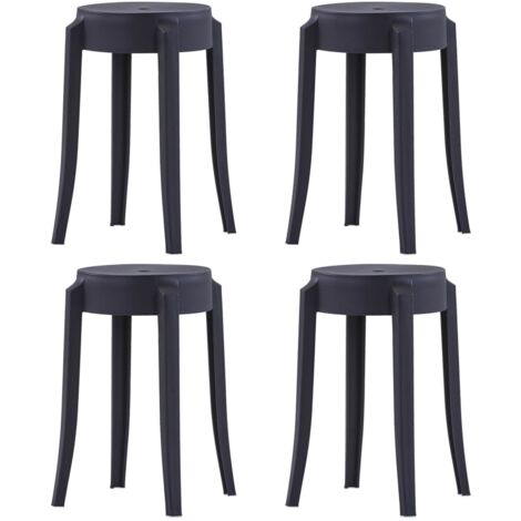 Sgabelli Impilabili 4 pz Neri in Plastica vidaXL