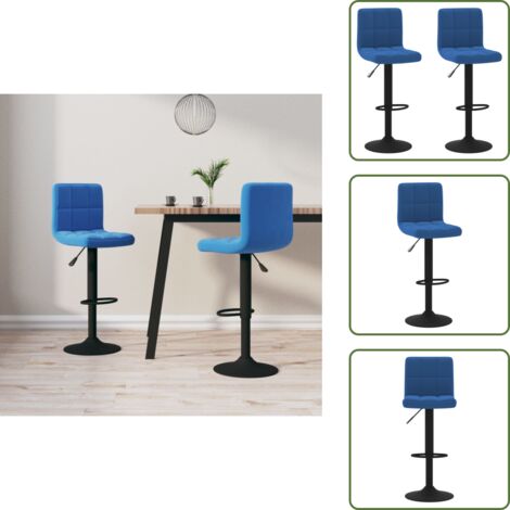 Sgabelli regolabili in altezza - vidaXL Sgabelli da Bar 2 pz Blu in Velluto - Sgabelli in velluto