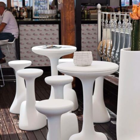 Sgabello 75cm design moderno polietilene interno esterno Armillaria S1 - Grigio