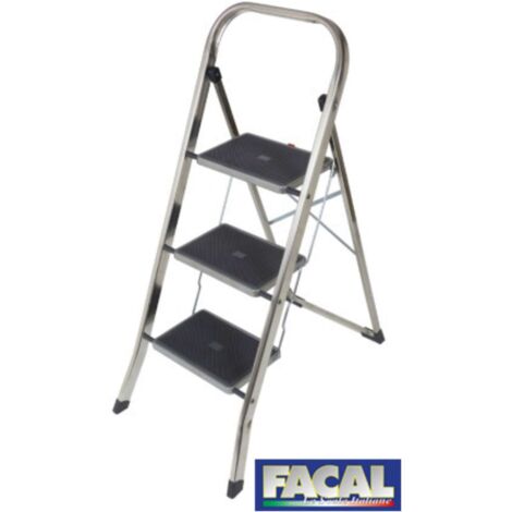 Sgabello professionale Facal Plio PO-4M pieghevole in alluminio con pedana 4  gradini + paracorpo