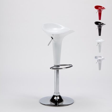 SUPERSTOOL Sgabello alto bar e cucina in polipropilene girevole e regolabile Boston Colore: Bianco