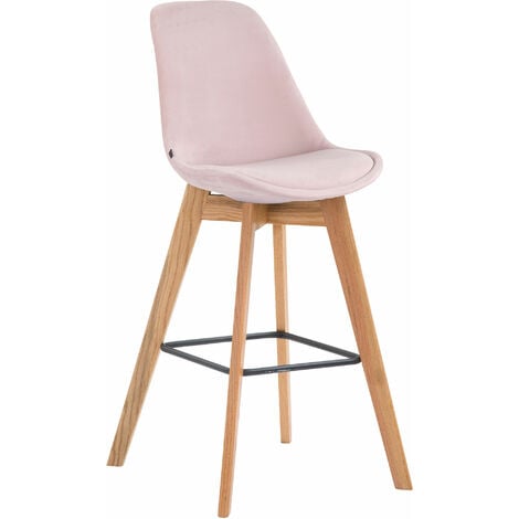 Sgabello Alto Scandinavo Metz In Velluto rosa natura