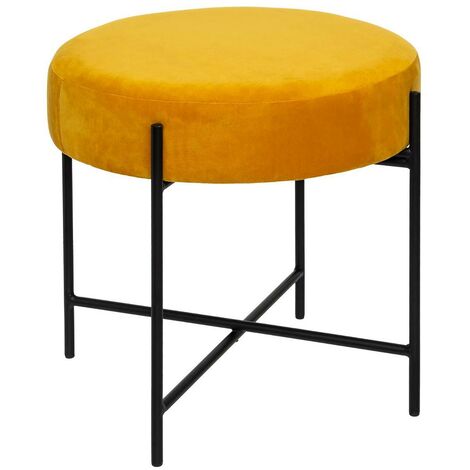 Sgabello arty in velluto giallo senape - Atmosphera créateur d'intérieur