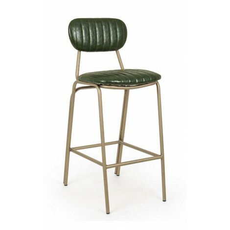 Sgabello Bar Addy Verde Scuro Imbottito in Similpelle