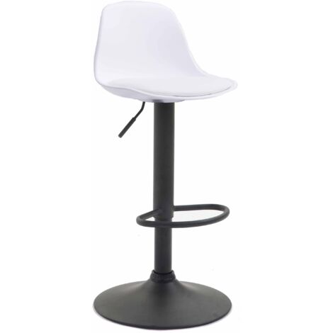Sgabello bar con poggiapiedi design moderno sintetico bianco 100000302
