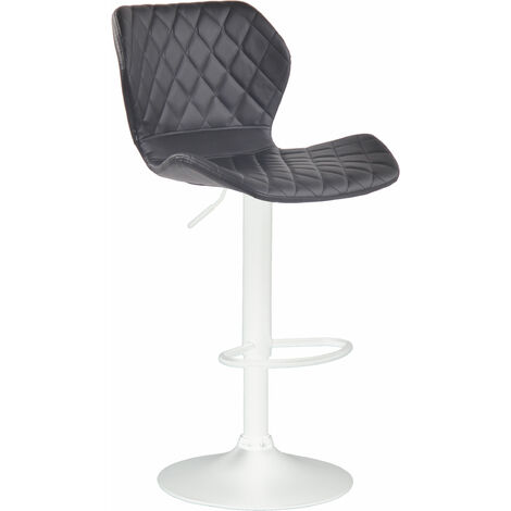 Sgabello bar Cork in similpelle bianco nero