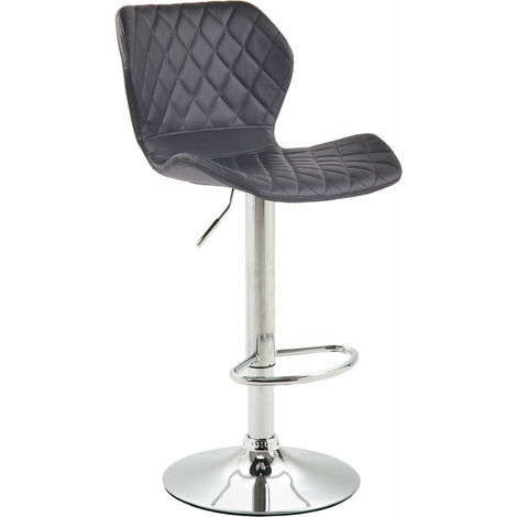 Sgabello bar Cork in similpelle cromo nero