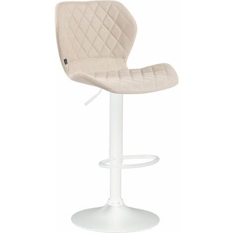 Sgabello bar Cork in tessuto crema bianco