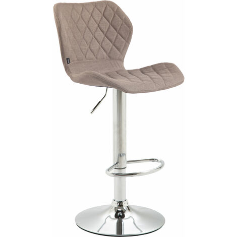 Sgabello bar Cork in tessuto Tortora cromo