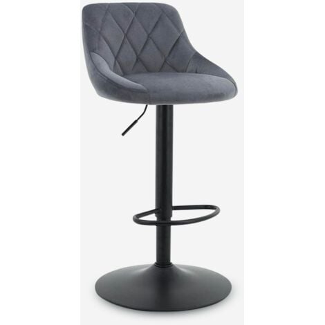 SUPERSTOOL Sgabello bar cucina girevole regolabile poggiapiedi velluto trapuntato Nox