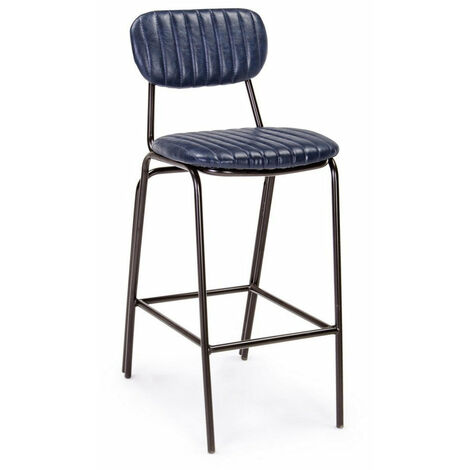 Sgabello Bar Debbie Blu Vintage Imbottito in Similpelle