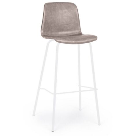 Sgabello bar ecopelle beige Kyra cm 39 x 44 x 103,5