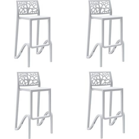 Sgabello bar impilabile alto H. seduta 75 cm TETI Bianco set 4 pezzi