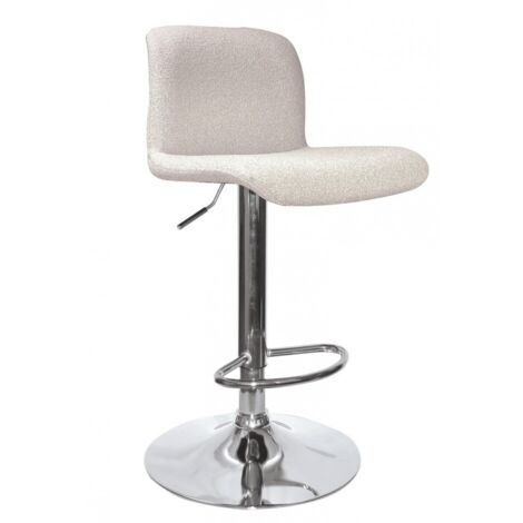 Sgabello Bar in Acciaio, Cromo/Beige