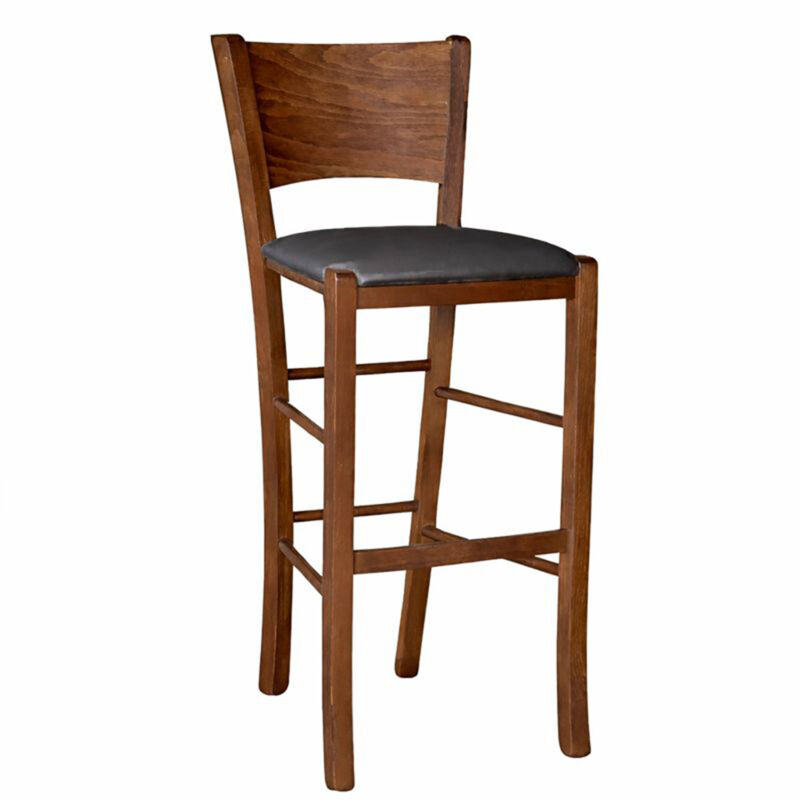 Tabouret de bar Lucy en bois de noyer foncé, hauteur 73 cm, avec assise anthracite. Tabouret de bar Lucy en bois de noyer foncé, hauteur 73 cm, avec assise anthracite.